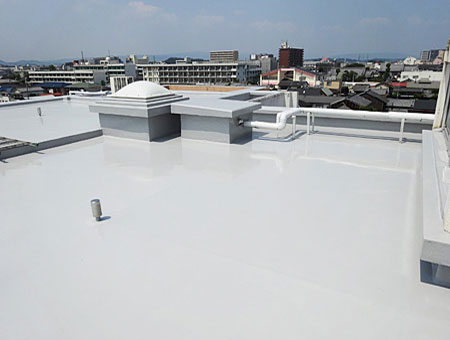 ハイツ屋上でのウレタン防水工事