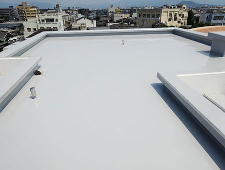 ハイツ屋上でのウレタン防水工事