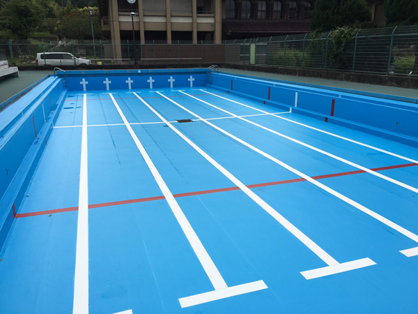 塩ビシート防水工事の施工写真